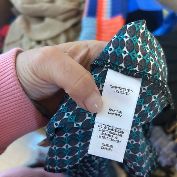 Laundry By Shelli Segal Geometric Patterned Career Blouse - Picture 4 of 5